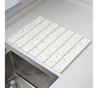 Tappetino ad asciugatura rapida per bancone della cucina, tappetino scolapiatti pieghevole antiscivolo in pietra, 30 x 40 cm, diatomite, assorbente, per ristorante, bagno (beige)