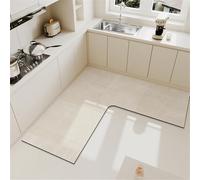 Tappetino angolare per lavello da cucina, con diatomea francese, antiscivolo, impermeabile, anti-olio, lungo, facile da pulire, assorbente, a forma di L, tappeto da cucina per bagno, lavanderia