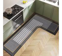 Tappetino angolare per lavello da cucina, motivi geometrici diatomee, antiscivolo, impermeabile, anti-olio, tappetino lungo, facile da pulire, assorbente, a forma di L, tappeto da cucina per bagno