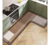 Tappetino angolare per lavello da cucina, motivi geometrici diatomee, antiscivolo, impermeabile, anti-olio, tappetino lungo, facile da pulire, assorbente, a forma di L, tappeto da cucina per bagno