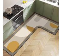 Tappetino angolare per lavello da cucina, motivi geometrici diatomee, antiscivolo, impermeabile, anti-olio, tappetino lungo, facile da pulire, assorbente, a forma di L, tappeto da cucina per bagno