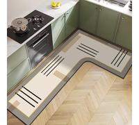 Tappetino angolare per lavello da cucina, motivo geometrico, antiscivolo, impermeabile, anti-olio, tappetino lungo, facile da pulire, assorbente, a forma di L, tappeto da cucina per bagno, lavanderia