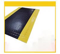 Tappetino anti-fatica, spessore 20 mm, antiscivolo, impermeabile e resistente all'olio, ideale per officina, magazzino, bordo giallo, 45 x 100 cm