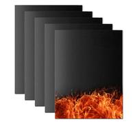 Tappetino antiaderente per barbecue, 5 pezzi, 40 x 33 cm, grandi inserti da forno, carta da forno, riutilizzabile, pellicola protettiva per il pavimento del forno, fornelli, barbecue a gas e carbone