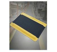Tappetino Antifatica con Bordo Giallo, 2cm Spessore, Antiscivolo | Tappetini imbottiti antistatici, supporto for la cucina dei laboratori di officina(80x100x2cm)