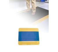 Tappetino antifatica industriale, tappetino ergonomico for stare in piedi, supporto di sicurezza for dolori alle gambe e alla schiena, bordo giallo di sicurezza(Blue,50X80CM)