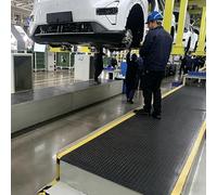 Tappetino Antifatica Tappetini Anti-Fatica Industriali con Bordo Giallo di Sicurezza, Tappetino Ergonomico per Lavoro in Piedi per Officine, Tappeti da Pavimento(Black,80x240cm (31 1/2 x 94 1/2"))