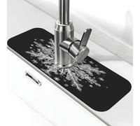 Tappetino antigoccia per lavello, antigoccia, effetto seta, tappetino per asciugare il rubinetto della cucina, 38,1 x 14 cm