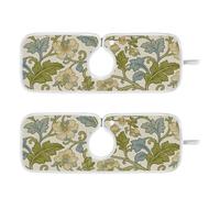 Tappetino antigoccia per lavello della cucina protezione per lavello da appendere confezione da 2 tappetini per cucina cucina bagni 76,2 cm retrò beige fiori William Morris