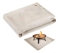 Tappetino antincendio 100 x 100 cm, resistente al calore, per stufe a legna, barbecue, terrazza, patio, campeggio, caminetto, terreno, resistenza alla temperatura fino a 500 °C