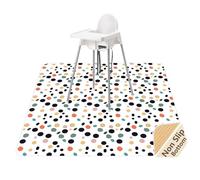 Tappetino antischizzi per seggiolone, per lavori artistici, impermeabile e antiscivolo, protezione per pavimenti, lavabile, tappetino riutilizzabile da 130 cm e tovaglia per l'alimentazione dei