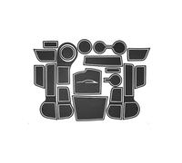 Tappetino Antiscivolo 18 Pezzi Slot Portiera Per Auto Per Sottobicchiere Per Console Centrale Per Kia Per Rio 4 X-Line 2017 2018-2022(Wit)