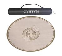 Tappetino antiscivolo circolare in gomma for Mahjong, tappetino silenzioso e antirumore, adatto for giochi da tavolo di poker(Beige,60CM/23.6")