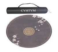 Tappetino antiscivolo circolare in gomma for Mahjong, tappetino silenzioso e antirumore, adatto for giochi da tavolo di poker(Dark Grey,110cm/39.3")