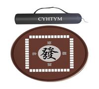 Tappetino antiscivolo circolare in gomma for Mahjong, tappetino silenzioso e antirumore, adatto for giochi da tavolo di poker(Brown-3,75cm/29.5")