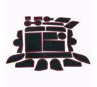 Tappetino Antiscivolo Console Centrale Auto, Adesivo, Sottobicchieri, Cuscinetti Porte, Slot, Tazza, Tappeto in Gomma per Hyundai per Tucson 2019 2018-2022 Inserto portabicchieri(15-18 Red1)
