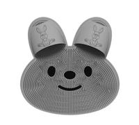 Tappetino antiscivolo in silicone per bagnetto e piedi a forma di coniglio, per rimuovere la pelle morta, ideale per doccia, massaggio alla schiena e lavaggio dei piedi (grigio, 45 x 45)