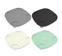 Tappetino antiscivolo in silicone resistente al calore per friggitrice ad aria NJ Crispi FN101 con scanalature angolari per catturare olio e acqua e mantenere la cucina ordinata (grigio)
