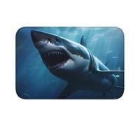 Tappetino antiscivolo ispessito BROLEO Great White Shark stampa antiscivolo, facile da pulire, durevole, perfetto per bagno 60 x 40 cm