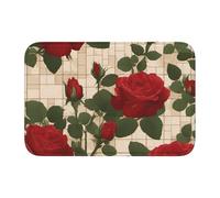Tappetino antiscivolo ispessito BROLEO Many Red Roses stampa antiscivolo, facile da pulire, durevole, perfetto per bagno 60 x 40 cm