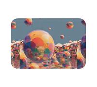 Tappetino antiscivolo ispessito XBKGOHA A Colorful Bubble World Picture antiscivolo, facile da pulire, durevole, perfetto per bagno 60 x 40 cm