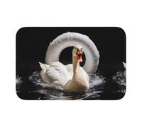 Tappetino antiscivolo ispessito XBKGOHA Big White Goose in the Swimming Ring Picture antiscivolo, facile da pulire, durevole, perfetto per WC bagno 60 x 40 cm