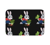 Tappetino antiscivolo ispessito XBKGOHA Little Grey Rabbit Piantare ravanello immagine antiscivolo, facile da pulire, durevole, perfetto per bagno 60 x 40 cm
