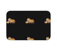 Tappetino antiscivolo ispessito XBKGOHA Little Tiger che mangia pane immagine antiscivolo, facile da pulire, durevole, perfetto per bagno 60 x 40 cm