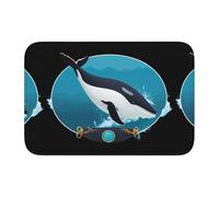 Tappetino antiscivolo ispessito XBKGOHA Whale in the Ring Picture antiscivolo, facile da pulire, durevole, perfetto per bagno 60 x 40 cm