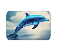 Tappetino antiscivolo ispessito YYHWHJDE Blue Ocean Dolphin stampe antiscivolo, facile da pulire, durevole, resistente allo sbiadimento, perfetto per bagno 60 x 40 cm