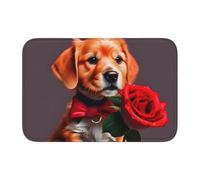 Tappetino antiscivolo ispessito YYHWHJDE con motivo cane gentiluomo antiscivolo, facile da pulire, durevole, resistente allo sbiadimento, perfetto per bagno 60 x 40 cm