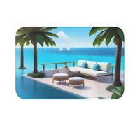 Tappetino antiscivolo ispessito YYHWHJDE Love Island on the S Prints antiscivolo, facile da pulire, durevole, resistente allo sbiadimento, perfetto per bagno 60 x 40 cm