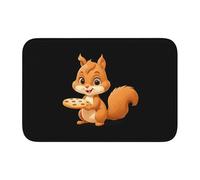Tappetino antiscivolo ispessito YYHWHJDE The Little Squirrel who loves Cookies Stampe antiscivolo, facile da pulire, durevole, resistente allo sbiadimento, perfetto per WC bagno 60 x 40 cm