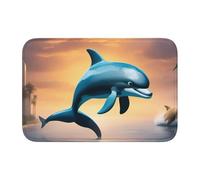 Tappetino antiscivolo ispessito YYHWHJDE Winter The Dolphin stampe antiscivolo, facile da pulire, durevole, resistente allo sbiadimento, perfetto per bagno 60 x 40 cm