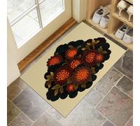 Tappetino Antiscivolo Lavabile Modello Di Nuvole Di Buon Auspicio Zerbino Trappola Sporco Piante E Fiori Zerbino d'Ingresso Assorbenti per Cane, Ingresso, Porta e Corridoio, 90x150 cm, Marrone
