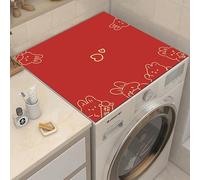 Tappetino Antiscivolo Per Copri Lavatrice E Asciugatrice 60X60Cm Coniglio Rosso Copri Lavatrice Per Interno Per Top - Tappeto Assorbente In Diatomee Per Lavatrici, Asciugatrici, Cucine, Bagni