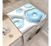 Tappetino Antiscivolo Per Copri Lavatrice E Asciugatrice 60X60Cm Fiori Blu Copri Lavatrice Per Interno Per Top - Tappeto Assorbente In Diatomee Per Lavatrici, Asciugatrici, Cucine, Bagni