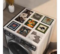 Tappetino Antiscivolo Per Copri Lavatrice E Asciugatrice 60X60Cm Fiori D'Annata Copri Lavatrice Per Interno Per Top - Tappeto Assorbente In Diatomee Per Lavatrici, Asciugatrici, Cucine, Bagni