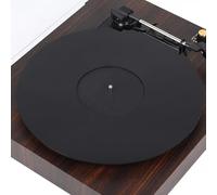 Tappetino antiscivolo per giradischi in acrilico, 30,5 cm, in vinile, accessorio per giradischi, antistatico, migliore qualità del suono, riduce il rumore (nero)