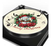 Tappetino antiscivolo per giradischi in vinile con note musicali e pupazzo di neve di alta qualità da 3 mm, tappetino antistatico in vinile da 30,5 cm, migliora la qualità della riproduzione dei