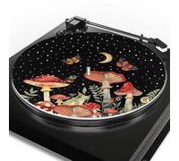 Tappetino antiscivolo per giradischi, motivo: farfalle e luna, 295 mm, stile Art Déco, accessorio per DJ, regalo per lui e per lei