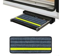 Tappetino antiscivolo per gradini, autoadesivo, con effetto luce notturna, grigio, 49 x 19 x 1 cm, resistente all'usura, facile da montare per camper, campeggio