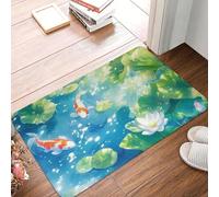 Tappetino antiscivolo per ingresso cucina soggiorno tappetini antiscivolo con pesci koi e fiori di loto tra le ninfee