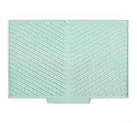 Tappetino antiscivolo per lavello in silicone per scolapiatti e scolapiatti con drenaggio inclinato, resistenza al calore e stabile per attività in cucina (blu)