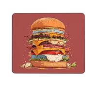 Tappetino antiscivolo per mouse da gioco, con stampa di hamburger, adatto per studio e gioco, 25,4 x 30,5 cm