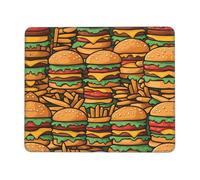 Tappetino antiscivolo per mouse da gioco, con stampa di hamburger, adatto per studio e gioco, 25,4 x 30,5 cm