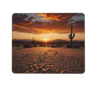 Tappetino antiscivolo per mouse da gioco, motivo tramonto nel deserto, adatto per studio e gioco, 20,1 x 24,1 cm