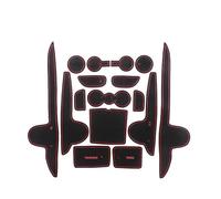 Tappetino Antiscivolo Per Scanalatura Della Porta, Tappetini Antiscivolo Per Hyundai Per Santa Fe 2021 2022 TM Inserto portabicchieri(rosso)