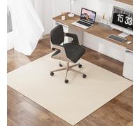Tappetino antiscivolo per sedia da ufficio, 160 x 180 cm, beige, protezione per pavimenti per superfici dure, giochi e ufficio, rivestimento in laminato e parquet durevole
