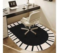 Tappetino antiscivolo per sedia da ufficio per pavimenti in legno duro, ideale per la casa e il gioco, nero, 80 x 120 cm